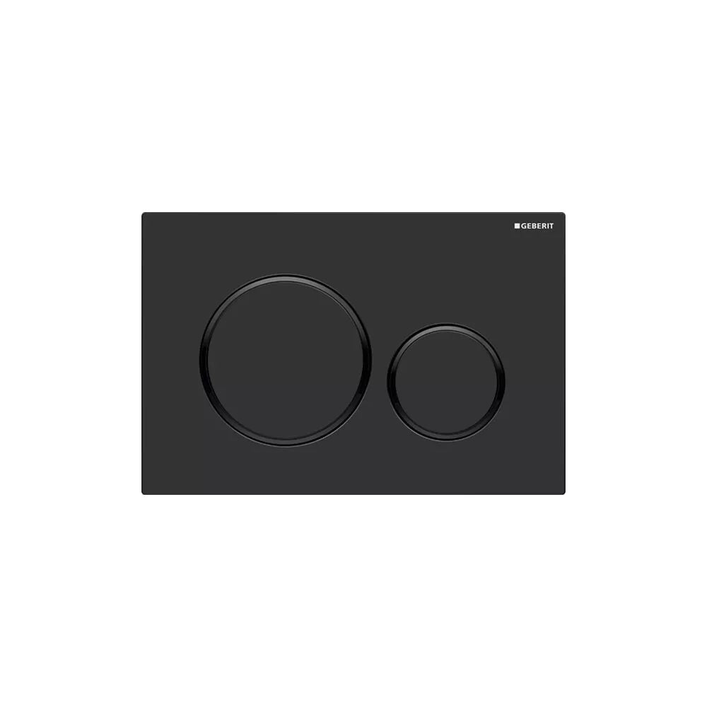 Geberit 115.882.16.1 Matte Black with Polished Black Accent Flush Plate