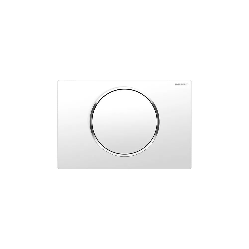 Geberit 115.758.KJ.5 White with Polished Chrome Accent Flush Plate